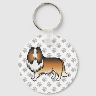 Porte-clés Colley Rough Sable Chien de Dessin Animé Mignon