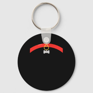 Porte-clés Collier Tag Os en forme d'empreinte de patte Hallo