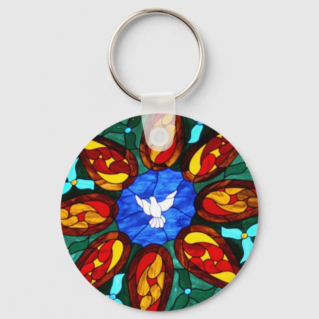 Porte-clés colombe en verre (Recto)