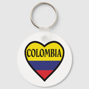 Porte-clés Colombie Drapeau Clé Coeur