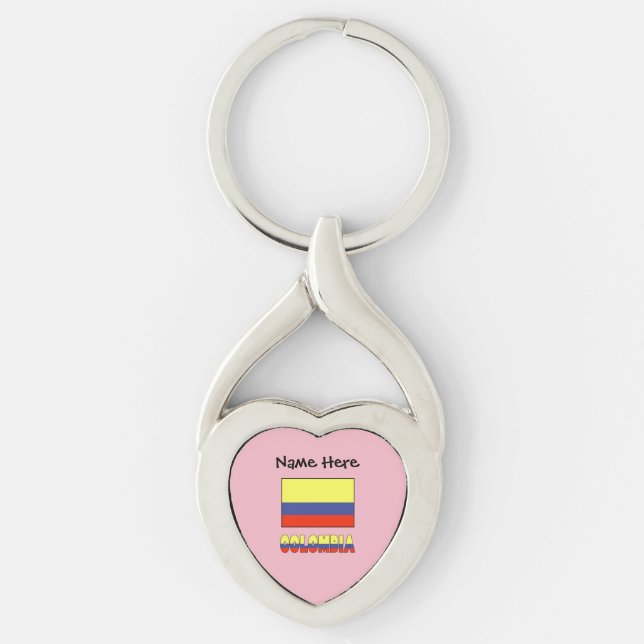 Porte-clés Colombie et Drapeau Colombien Personnalisés (Devant)