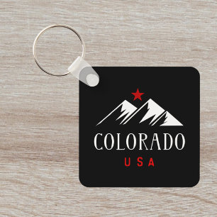 Porte-clés Colorado cool USA Monts avec Star Dark Color