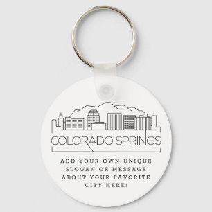Porte-clés Colorado Springs Stylisé Skyline   Slogan personna