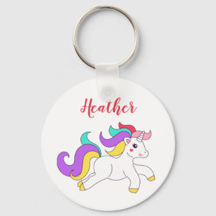 Porte-clés Coloré Cute Unicorn Personnalisé Nom Porte - clé