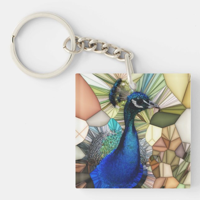 Porte-clés Coloré Peacock Mosaic Key Bague (Devant)