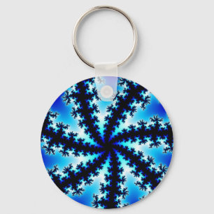 Porte-clés Colorée Marine Bleu et Blanc Fractal