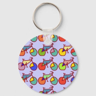 Porte-clés colorful bikes pattern