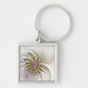 Porte-clés Colorful fractal ornament. Flower art