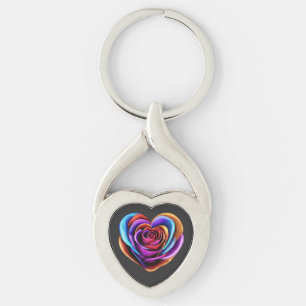 Porte-clés Colorful Heart Formé Rose-Saint-Valentin