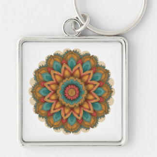 Porte-clés Colorful Mandala Floral Boho Charm