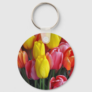 Porte-clés Colorful spring tulips bouquet