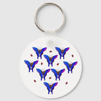 Porte-clés Colourful Butterfly and Ladybird Keyring Keychain