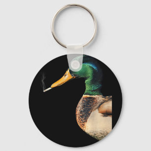 Porte-clés Colvert fumant une cigarette mème colvert drôle