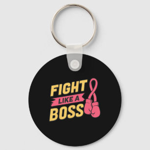 Porte-clés Combattre Comme Un Boss Pink Ribbon Boxe Cancer Du