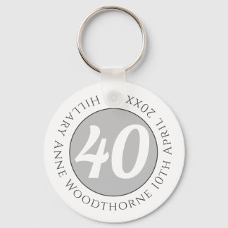 Porte-clés Commémoration d'anniversaire avec le nom, l'âge et