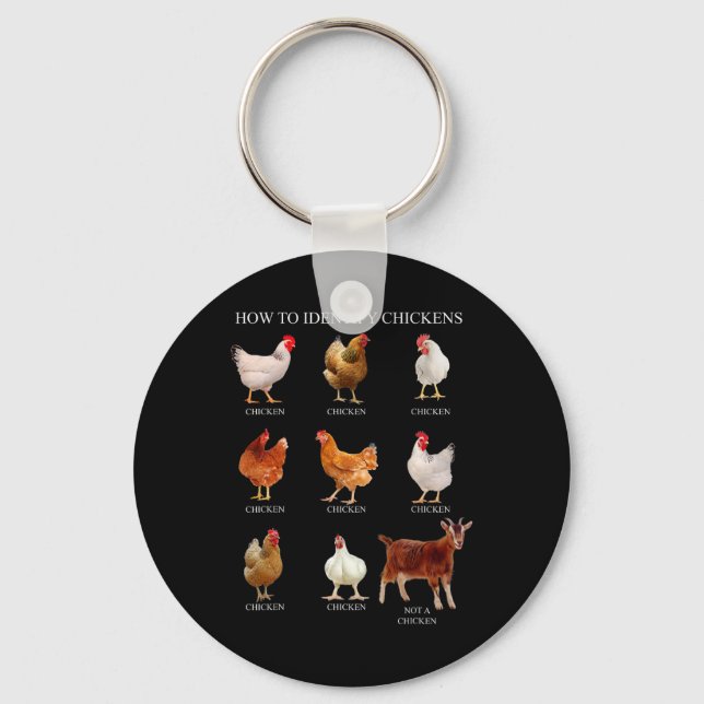 Porte-clés Comment identifier les poulets Chemises de poulet  (Recto)