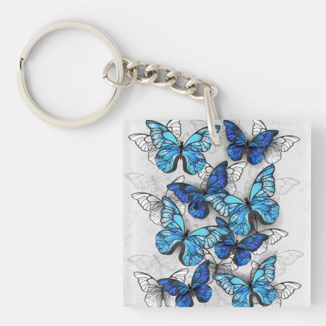 Porte-clés Composition des White and Blue Butterflies (Devant)