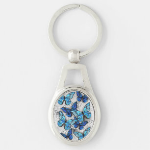 Porte-clés Composition des White and Blue Butterflies