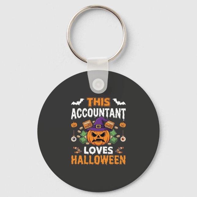 Porte-clés Comptable Aime Halloween Citrouille Comptable Desi (Recto)