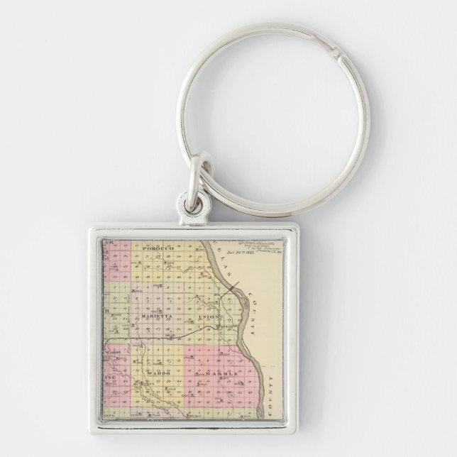 Porte-clés Comté de Saunders, Nebraska (Devant)