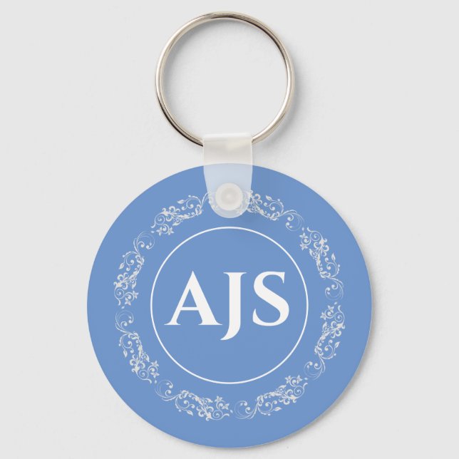 Porte-clés Conception circulaire avec Initiales Monogrammes (Recto)