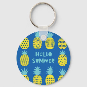 Porte-clés Conception de carte Vintage ananas amusante