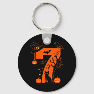 Porte-clés Conception de chat noir d'Halloween numéro 7 effra