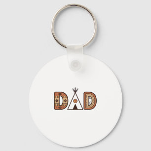 Porte-clés Conception de chemise à lettrage Teepee de papa co