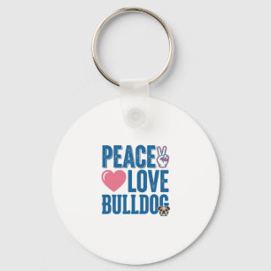 Porte-clés Conception de chemise pour chien vintage Peace Lov
