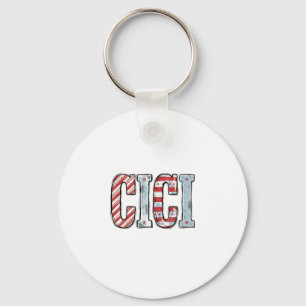 Porte-clés Conception de chemise vectorielle de nom CICI patr