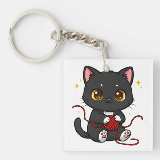 Porte-clés Conception de Chibi de Chat Noir Ludique