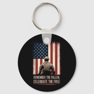 Porte-clés Conception de drapeau patriotique commémoratif Jou