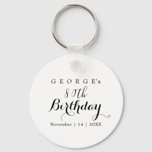 Porte-clés Conception de fête d'anniversaire en typographie m