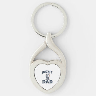 Porte-clés Conception de gravure vintage de pêche de papa de