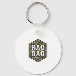 Porte-clés Conception de gravure vintage hexagonale camouflag