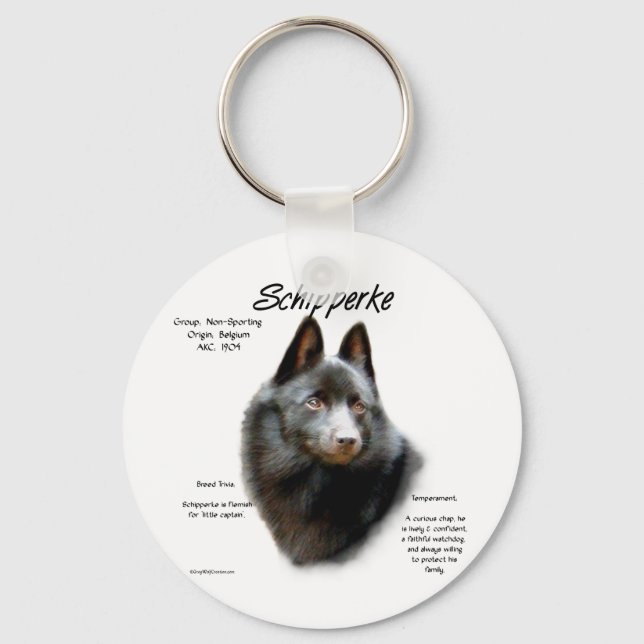 Porte-clés Conception de l'historique de Schipperke (Recto)