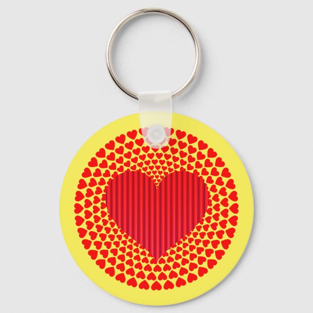 Porte-clés Conception de mandala de cœurs-25870 (Recto)