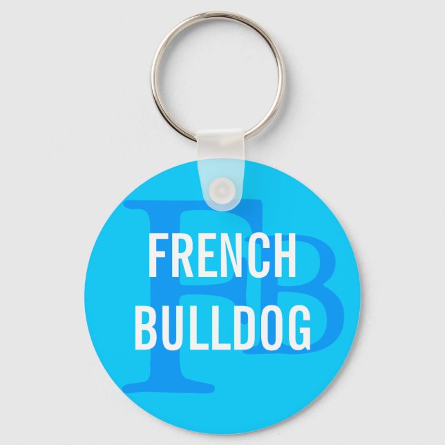 Porte-clés Conception de monogramme de race française Bulldog (Recto)