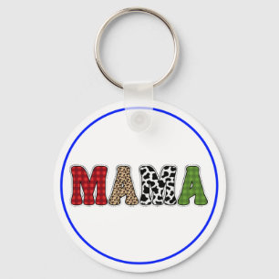 Porte-clés Conception de motif à carreaux de Mama Noël