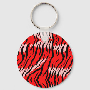 Porte-clés Conception de motif de peau d'animal Tigre rouge 