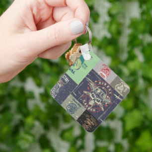 Porte-clés Conception de moto Retro Grunge