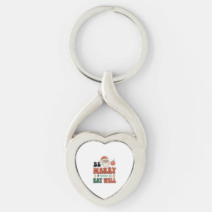 Porte-clés Conception de Noël soyez joyeux mangez bien Santa