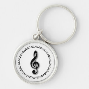 Porte-clés Conception de notes de musique Treble Clef