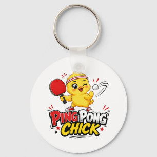 Porte-clés Conception de ping-pong de poussin mignonne