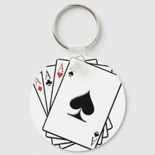 Porte-clés Conception de quatre d'as cartes de jeu