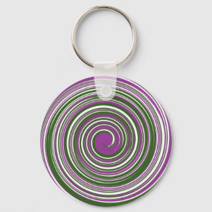 Porte-clés Conception de roue violette et verte