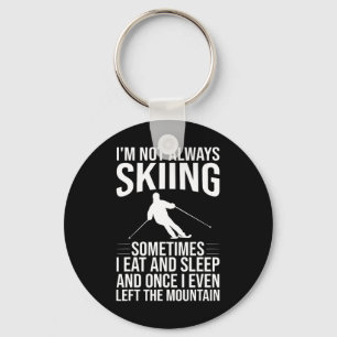 Porte-clés Conception de ski drôle pour hommes femmes planche