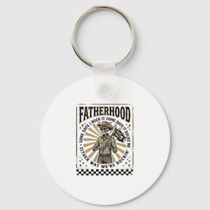 Porte-clés Conception de T-shirt de papa cowboy squelette vin