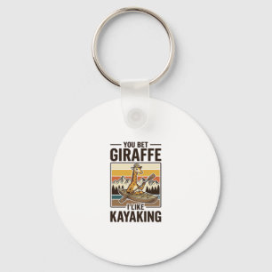 Porte-clés Conception de T-Shirt drôle vintage de kayak giraf