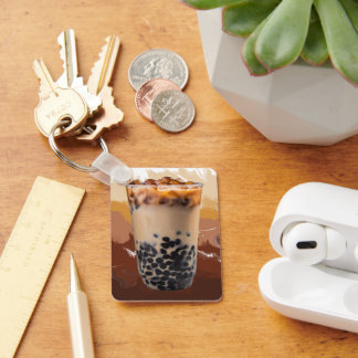 Porte-clés Conception de thé au lait 3D mignonne – Esthétique